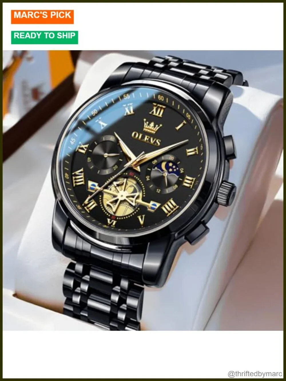 Men's Stainless Steel Quartz Analog Dress Watch Luminous Multifunction